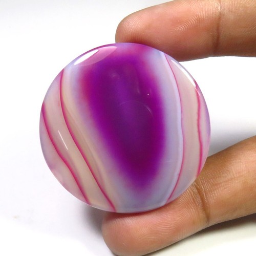 Purple Onyx Geode Cabochon 41mm Natural Onyx Geode Round Agate Gemstone OND-1308 - Picture 4 of 9