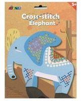 Avenir Kinder Kreativset Sticken Kreuzstich Elefant | Bastelset Ab 5 Jahre