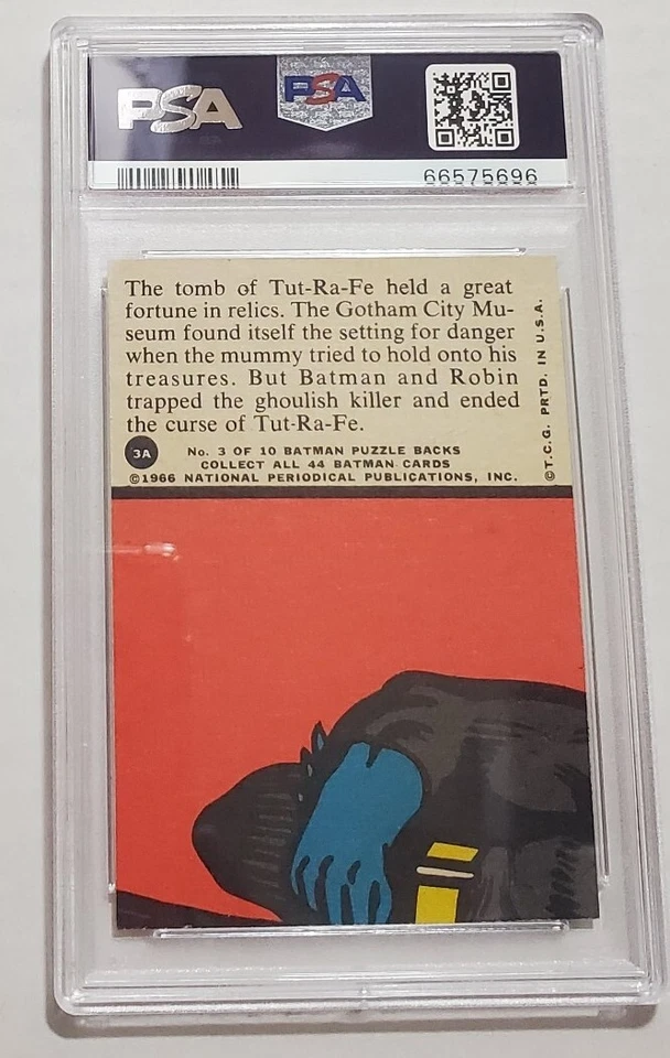 1966 Topps Batman A Series Red Bat #3A The Menacing Mummy PSA 7 Vintage Hi Grade - Image 2 of 2