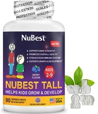 NuBest Tall Kids 90 Chewable Tablets, Boost Optimal Bone Growth for Kids Age 2-9