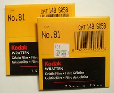 KODAK WRATTEN GELATIN FILTER NO 81 3" or 75mm Square