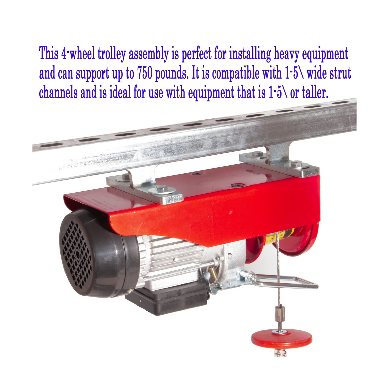 Electric Hoist Installation Roller Trolley 4 Wheel Trolley Assembly