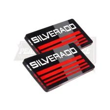 For SILVERADO EMBLEM SIDE BODY CAB PICKUP TRUCK BADGES RED 2PCS