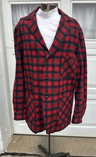 VTG Pendleton Women's 100 Virgin Wool Red Plaid Blazer Jacket Large USA Made