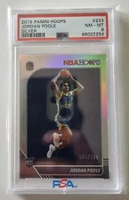 2019-20 Hoops Silver Jordan Poole Rookie /199 Golden State Warriors PSA8 Encased