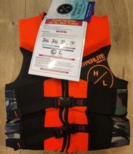   NEW  HYPERLITE Youth Life Jacket 55 lbs to 88 lbs Blaze Orange/Camo USCG