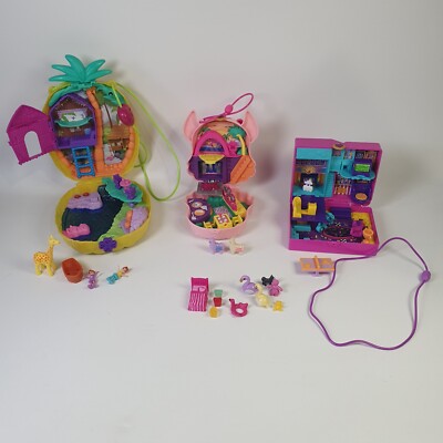 Polly Pocket kleines Konvolut Ananas Lama und Arcade einige Figuren & Zubehör