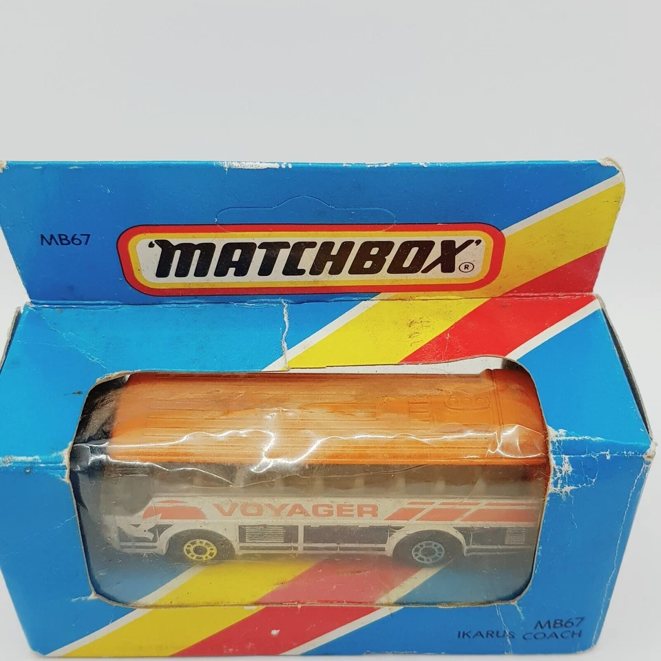 Vintage 1981 - MATCHBOX Voyager Diecast Bus Car White/Orange IKARUS COACH MB67 - Image 2 of 4