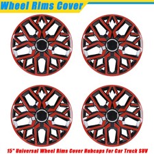 15in Black Matte Red Lacquer Wheel Covers Hub Caps For R15 Auto Tire Steel 15in Black Matte Red Lacquer Wheel Covers Hub Caps For R15 Auto Tire Steel