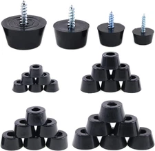 40-Pcs round Black Rubber Feet Bumpers Pads with Matching Screws with Built in S