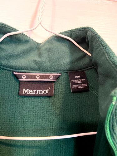 Marmot Men’s Fleece Pullover Zip Jacket Size M Green w/ Chest Pocket Outdoor - Picture 4 of 11