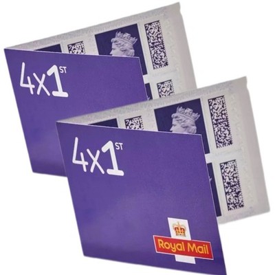 Royal Mail 8 x Briefmarken erste 1. Klasse Barcode Original Heft Briefmarke UK