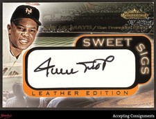 2001 Fleer Showcase Sweet Sigs Leather #16 Willie Mays SP PR /60* AUTO GIANTS