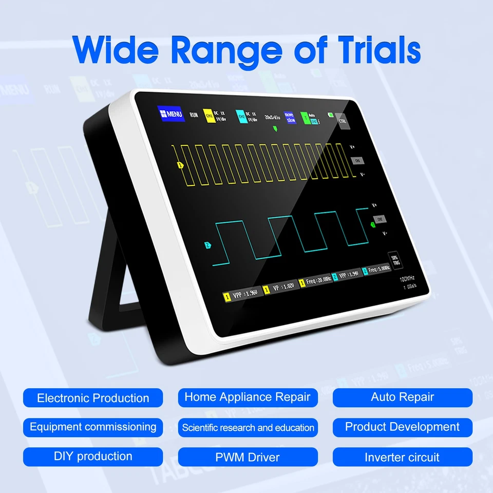 FNIRSI-1013D Oszilloskop 1GSa/s 100 MHz 2CH & Digital Oszilloskop 7''TFT-LCD DE - Bild 3 von 4