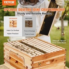 Bee Hive Deep Box Starter Kit 100 Beeswax Coated Natural Cedar Wood