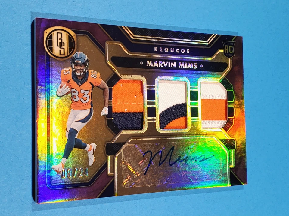 2023 PANINI GOLD STANDARD MARVIN MIMS ROOKIE AUTO PATCH SIGNATURE SP #09/24 - Image 4 of 4