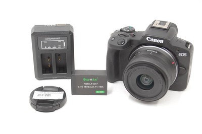 Used Canon EOS R50 Mirrorless Camera with RF-S 18-45mm F4.5-6.3 IS STM Lens (Bla