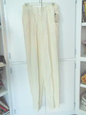 NEW Vtg 80 s Lined White Slacks pants Trousers Hi Rise Pleats Womens 30x31 sz12