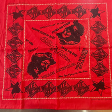 Willie Nelson Vintage 1970s Red Cotton Graphic Western Bandana