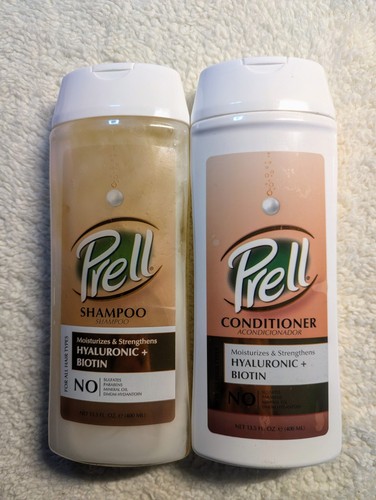 Prell ✩ HYALURONIC + BIOTIN ✩ Shampoo & Conditioner ✩ NO SULFATES ✩ 13.5 Fl. Oz - Picture 1 of 2