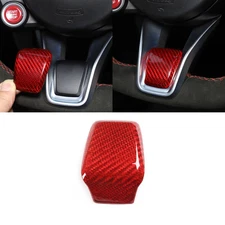 Red Carbon Fiber Steering Wheel Trim Cover for Alfa Romeo Stelvio / Giulia 20-23