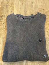 Chaps Knit Cotton Crew Neck Pullover Sweater Men's 2XL Gray Long Sleeve NEW