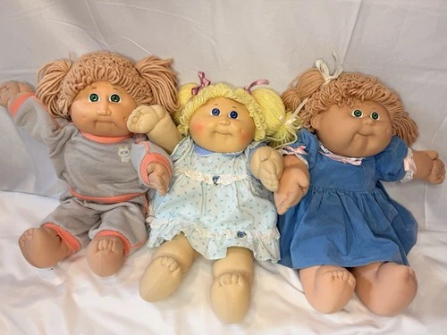 Cabbage Patch Kids 1985 Lot x3 Authentic CPK Clothes Dresses Doll Xavier Roberts