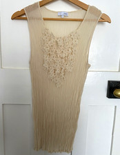Next Maternity chiffon cream floral appliqué top scoop neck 14