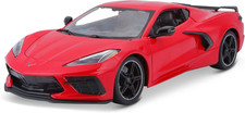 2020 Chevrolet Corvette Stingray C8 Dark Gray Metallic with Racing Stripes 1/18
