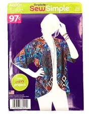 Simplicity Misses' Kimono Jacket Pattern A8001 Sizes XS To XL UNCUT Sew Simple