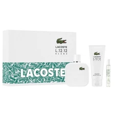 Lacoste L.12.12 Blanc Eau De Toilette 3Pc Gift Set 3.3 oz for Men | Woody Scents