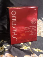 Shiseido Sheer Mattifying Compact (Refill), VERY DEEP IVORY I 100, SPF22, .34oz.