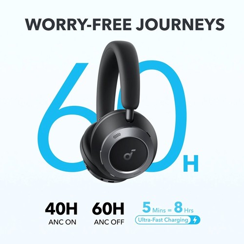 Soundcore Space One Pro Foldable Over-Ear ANC Headphones - Black - 第 2/6 張圖片