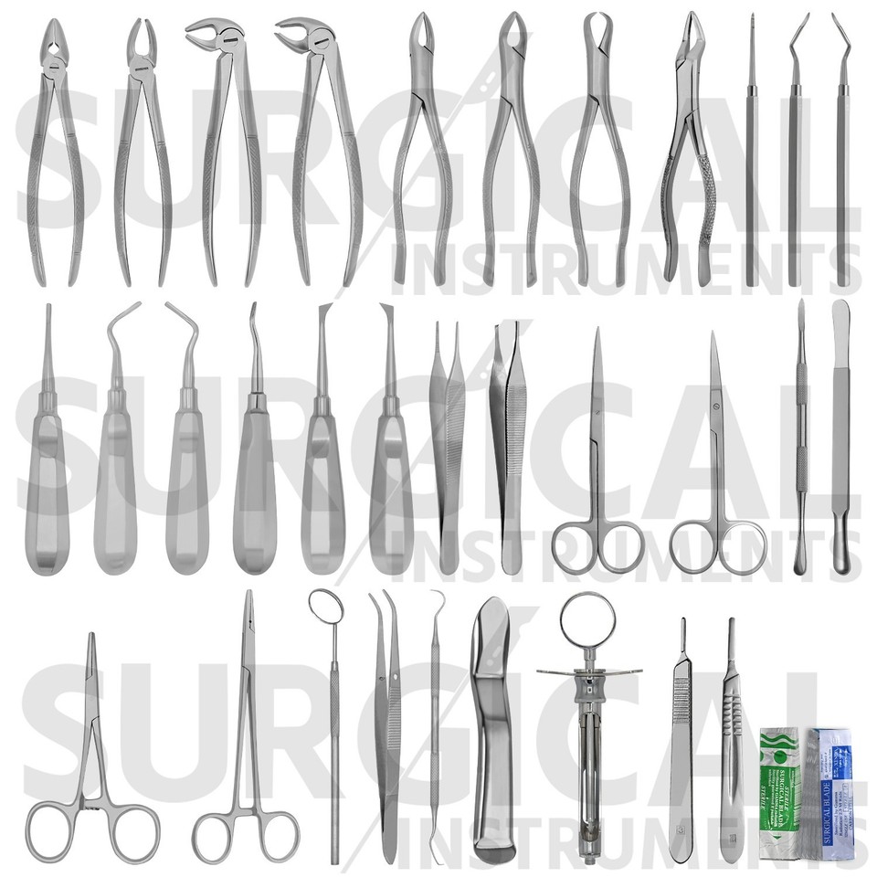 Dentist Kit 72 Pcs Oral Dental Extraction Surgery Extracting Elevators ...