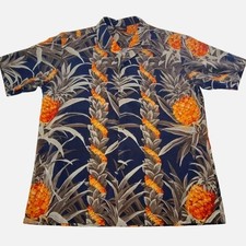 Royal Creations Button Up Shirt Mens Large Hawaiian Tropical Vintage Vacation