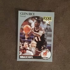 NBA Hoops 1990-91 Glen Rice Miami Heat Rookie Card #168 Base Set. rookie card picture