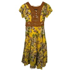 MAGIC Vintage Bohemian Cottagecore Peasant Artsy Garden Midi Sundress M