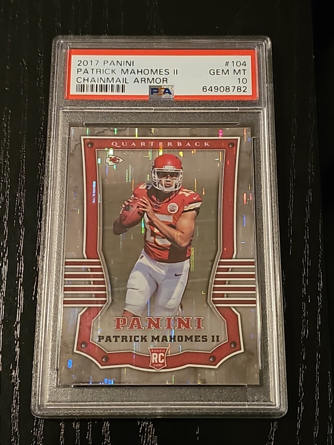 2017 Panini Patrick Mahomes Chainmail Armor Rookie PSA 10 Gem Mint #104