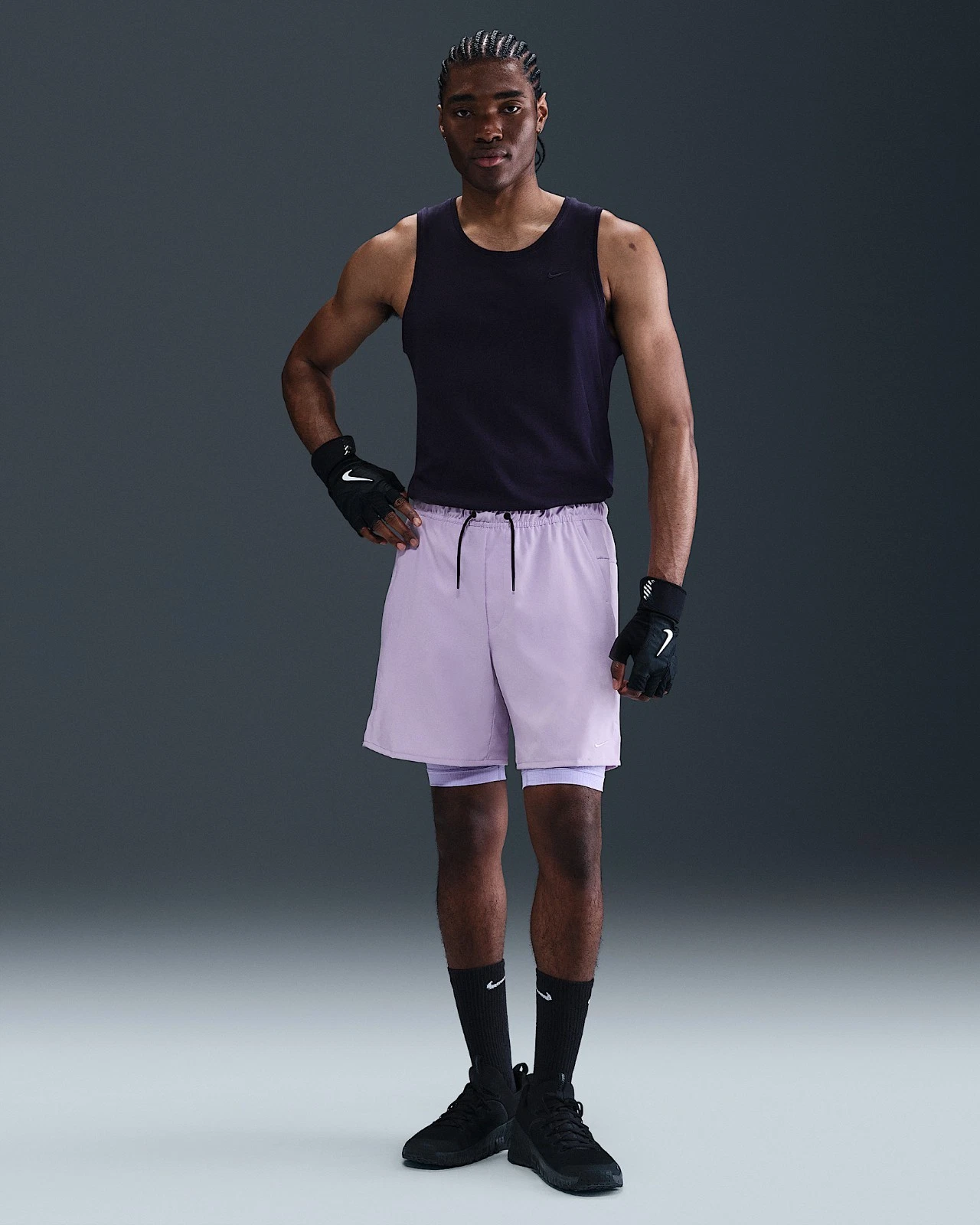Nike Unlimited 2 in 1 Versatile Shorts Mens Large Purple DV9334 515