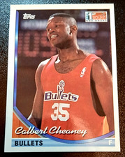 1993 TOPPS ROOKIE #158 - CALBERT CHEANEY - WASHINGTON BULLETS CARD