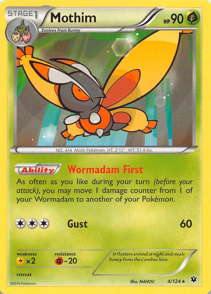 MOTHIM 4/124 R FATES COLLIDE POKEMON NM/M