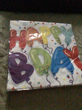 4 NEW Packages HAPPY BIRTHDAY Paper Cocktail Napkins 16 Count 2-ply made in USA
