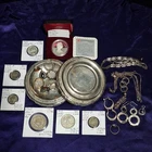 Scrap Silver Lot Jewelry 67g-2 Fisher Weighted Sterling Bowls 667g-Silver Coins