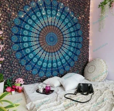 Dorm Decor Tapestry Indian Handmade Mandala Cotton Boho Bohemian Table Cover