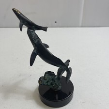 Handmade Whale With Baby Whale Solid Brass With Marble Base By SPI Gallery