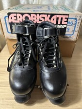 Vtg Riedell USA Aerobiskate Sure-Grip Black Super X Men 3 Women 4 No Wheels