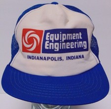 Vtg 1980s EQUIPMENT ENGINEERING INDIANAPOLIS INDIANA SNAPBACK TRUCKER HAT USA