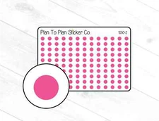 1050-2~~Dark Pink Tiny Dots Planner Stickers.