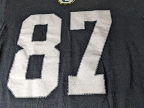 Green Bay Packers shirt Mens Medium Jordy Nelson 87 short sleeve black NFL - Picture 2 of 10