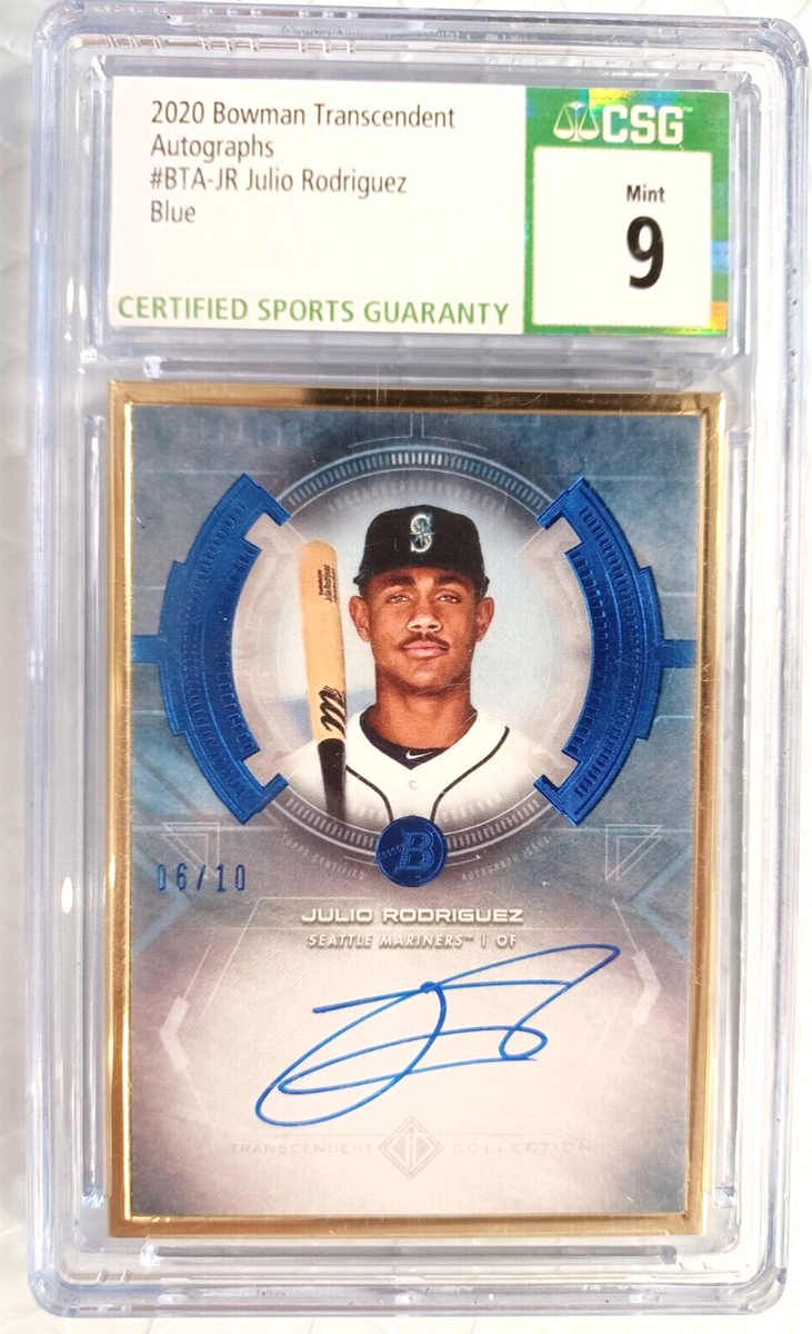 2020 BOWMAN TRANSCENDENT JULIO RODRIGUEZ #BTA-JR BLUE AUTO #06/10 